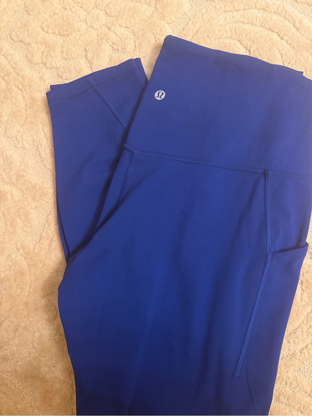 Lululemon High-Rise Align Blue Leggings w/pockets worn once!25’ size12 like new